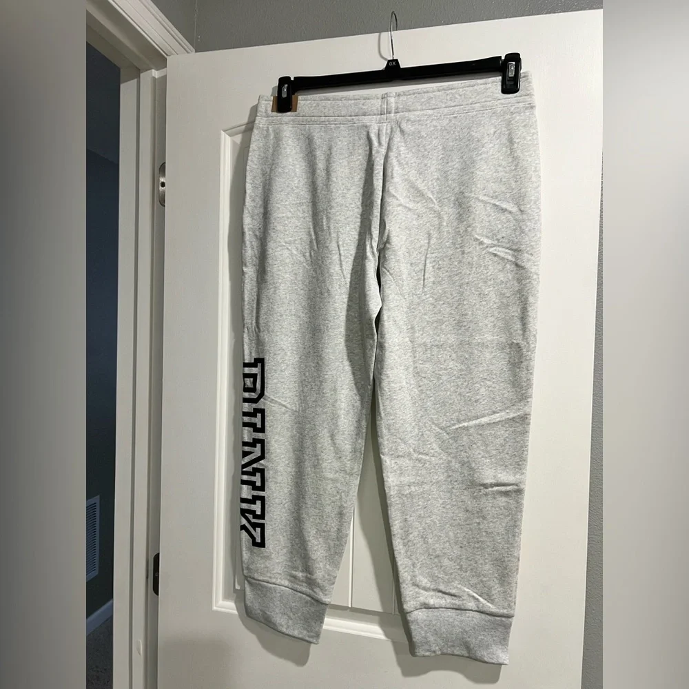 NEW NWT VS Victoria Secret PINK light heather grey XL skinny jogger - Picture 5 of 8